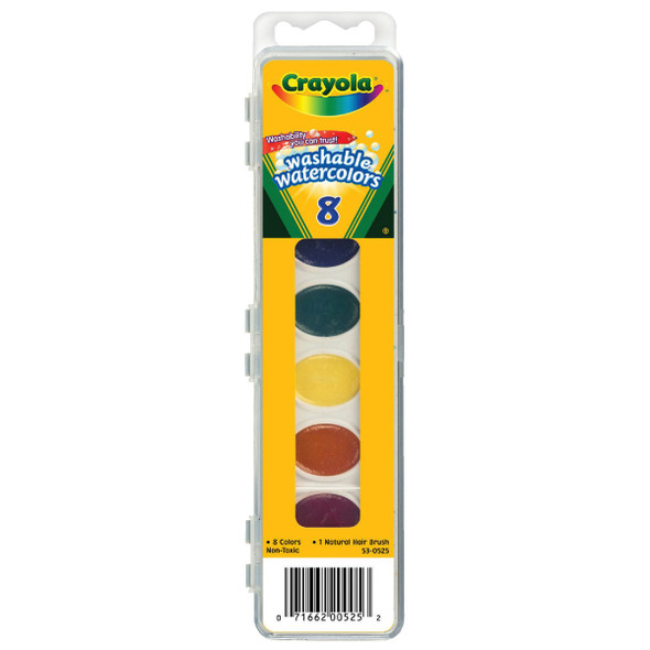 Crayola Washable Assorted Water Colors (8-Pack) 53-0525
