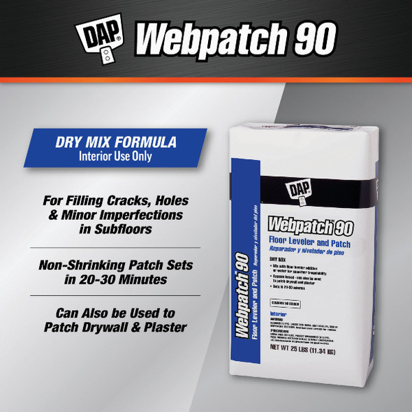 DAP Webpatch 90 Floor Leveler and Patch, Off White, 4 Lbs. DAP Webpatch 90 Floor Leveler and Patch, Off White, 4 Lbs.