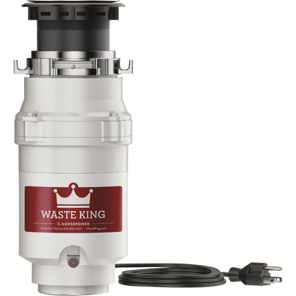 Waste King Legend Series 1/2 HP Garbage Disposer, 2 Year Warranty L-1001