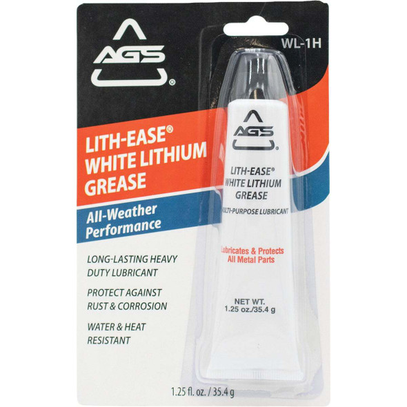 AGS Lith-Ease 1.25 Oz. Tube White Lithium Grease WL-1H