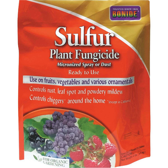 Bonide 4 Lb. Ready To Use Micronized Spray or Dust Sulfur Plant Fungicide 1428