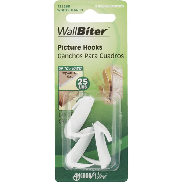 Hillman Anchor Wire 25 Lb. Capacity Wallbiter Picture Hanger (3 Count) 122398 240279
