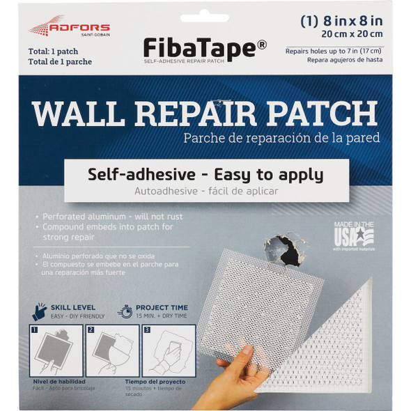 FibaTape 8 In. x 8 In. Wall & Ceiling Self-Adhesive Drywall Patch FDW6714-U