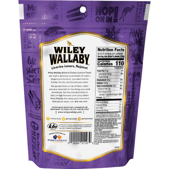Wiley Wallaby Assorted Licorice Flavors 8 Oz. Candy