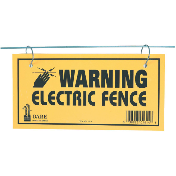 Dare Plastic Sign  Warning Electric Fence 1614-3