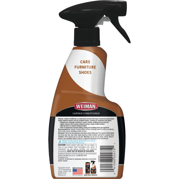 Weiman 12 Oz. Trigger Spray Leather Care Cleaner & Polish