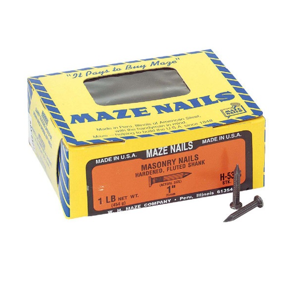 Maze 2d x 1 In. 9 ga Hardened Steel Fluted Masonry Nails (176-Count, 1 Lb.)
