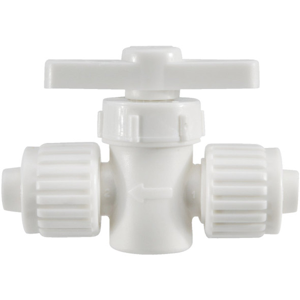 Flair-it 3/8 In. PEX x 3/8 In. PEX Plastic White Straight Stop Valve 16879