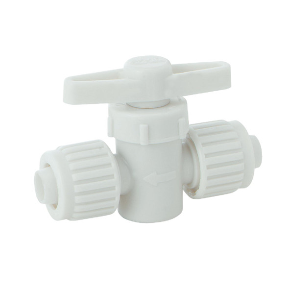 Flair-it 1/2 In. PEX x 1/2 In. PEX Plastic White Straight Stop Valve 16880