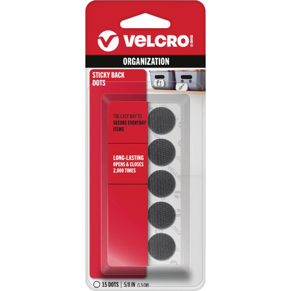 VELCRO Brand 5/8 In. Black Hook & Loop Discs (15-Count) 90069