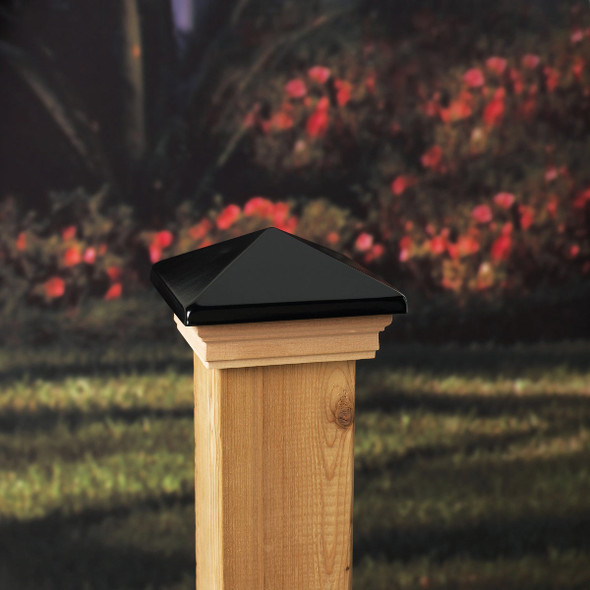 Deckorators 4 In. x 4 In. Plastic Top, Cedar Base Press-On Post Cap 73520 166661