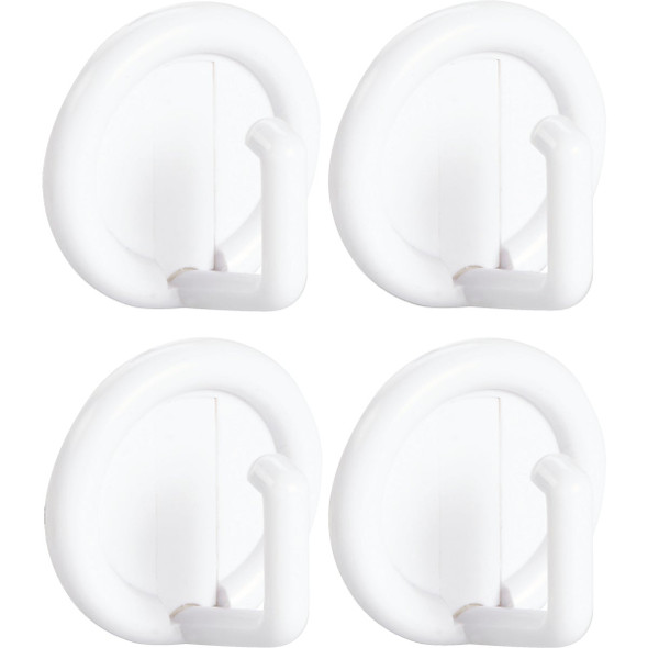 iDesign Axis Utility Round White Adhesive Hook 15001