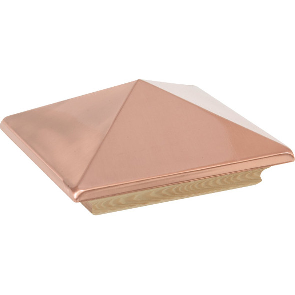 Deckorators 6 In. x 6 In. Plastic Top, Cedar Base Press-On Post Cap 72219