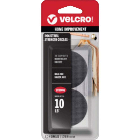 VELCRO Brand 1-7/8 In. Black Industrial Strength Hook & Loop Disc (4 Ct.) 90362