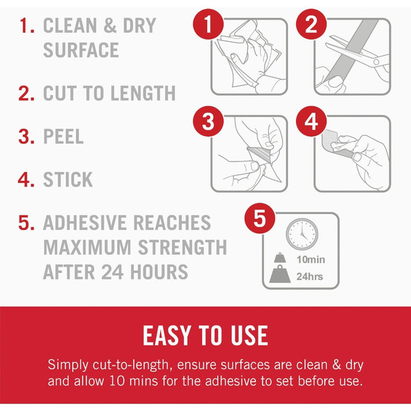 VELCRO Brand 3-4 In. x 18 In. Black Sticky Back Reclosable Hook & Loop Roll 90078 644471