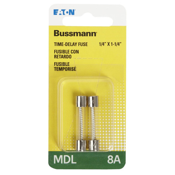 Bussmann 8A MDL Glass Tube Electronic Fuse (2-Pack) BP-MDL-8 502771