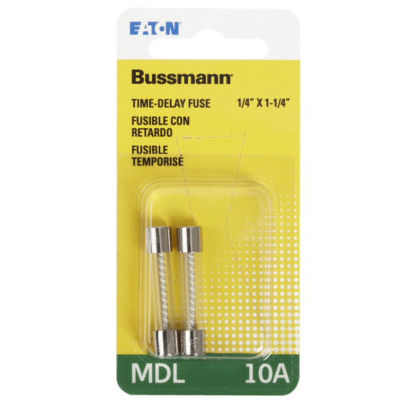 Bussmann 10A MDL Glass Tube Electronic Fuse (2-Pack) BP-MDL-10 502780