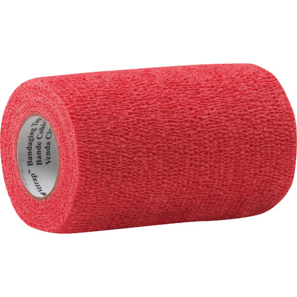 3M Vetrap 4 In. x 5 Yd. Bandaging Wrap, Red 1410R