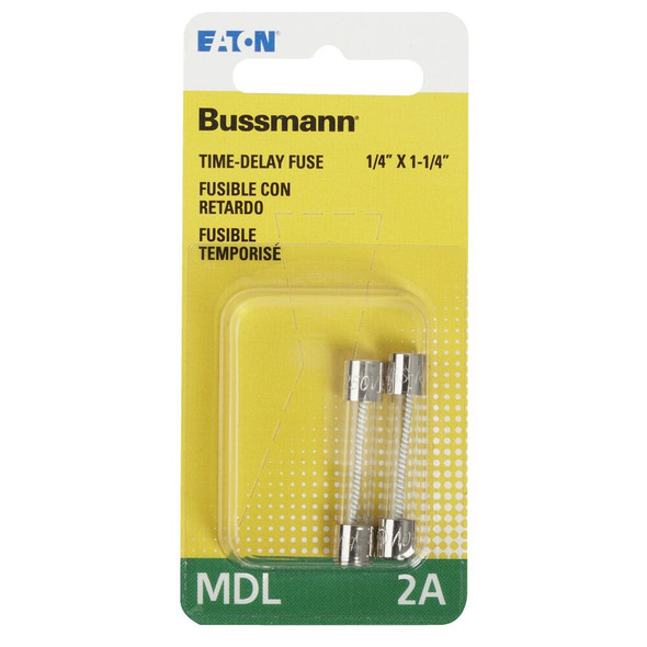Bussmann 2A MDL Glass Tube Electronic Fuse (2-Pack) BP-MDL-2 510734