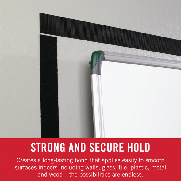 VELCRO Brand 3-4 In. x 3-1-2 In. Black Sticky Back Hook & Loop Strips (4-Count) 90075 623407