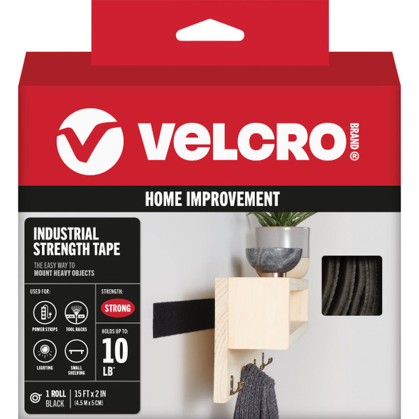 VELCRO Brand 2 In. x 15 Ft. Black Industrial Strength Hook & Loop Roll 90197