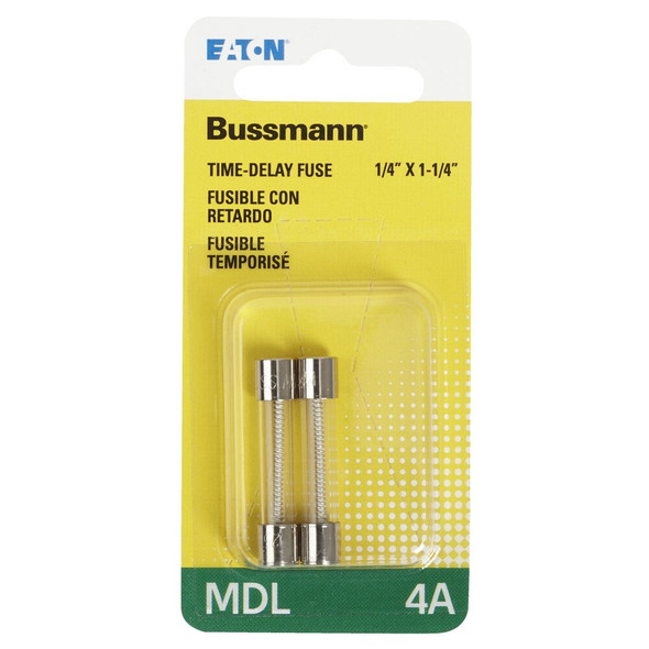 Bussmann 4A MDL Glass Tube Electronic Fuse (2-Pack) BP-MDL-4 502744
