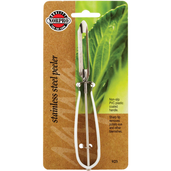 Norpro Stainless Steel Peeler with Non-slip PVC Coated Handle Norpro Stainless Steel Peeler with Non-slip PVC Coated Handle
