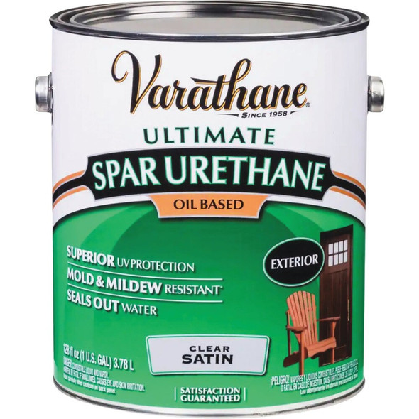 Varathane Satin Clear Exterior Low VOC Spar Urethane, 1 Gal. 242182 786113