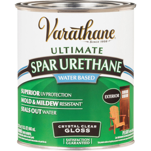 Varathane Gloss Clear Water Based Exterior Spar Urethane, 1 Qt. 250041H 791450