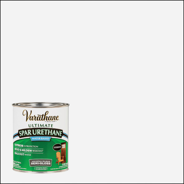 Varathane Semi-Gloss Clear Water Based Exterior Spar Urethane, 1 Qt. 250141H