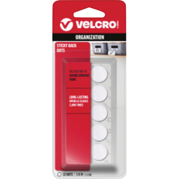 VELCRO Brand 5/8 In. White Hook & Loop Discs (15-Count) 90070