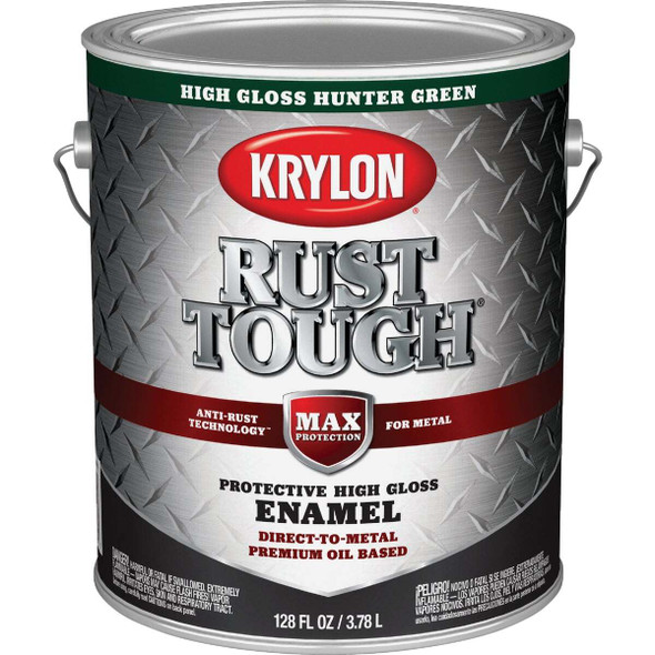 Krylon Rust Tough DTM Oil-Based Gloss Rust Control Enamel, Hunter Green, 1 Gal.