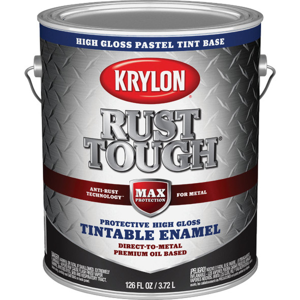 Krylon Rust Tough DTM Oil-Based Gloss Rust Control Enamel, Pastel Base, 1 Gal.