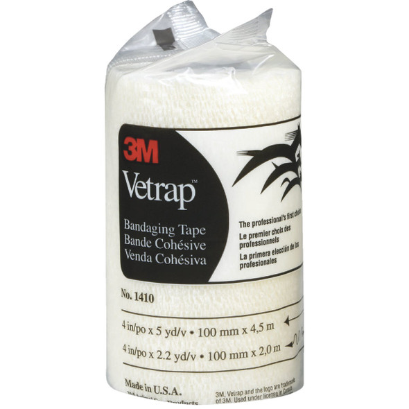3M Vetrap 4 In. x 5 Yd. Bandaging Wrap, White 1410W-18 759328