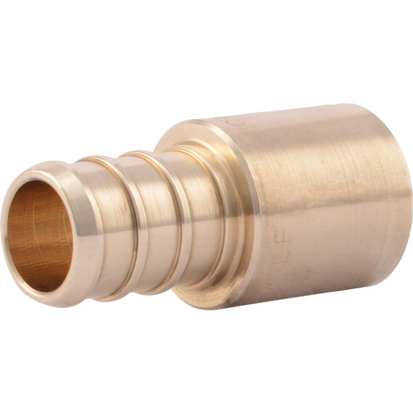 SharkBite 1/2 In. Male Sweat x 1/2 In. CF Brass PEX Adapter UC607LFA