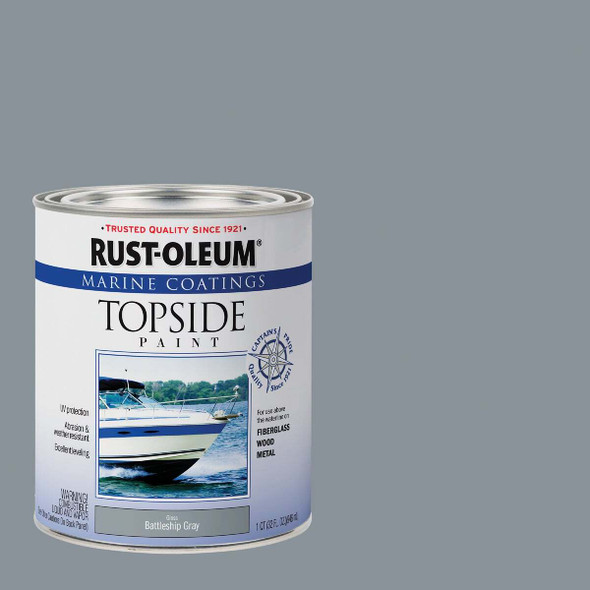 Rust-Oleum Gloss Marine Boat Topside Paint, Battle Gray, 1 Qt. 396961