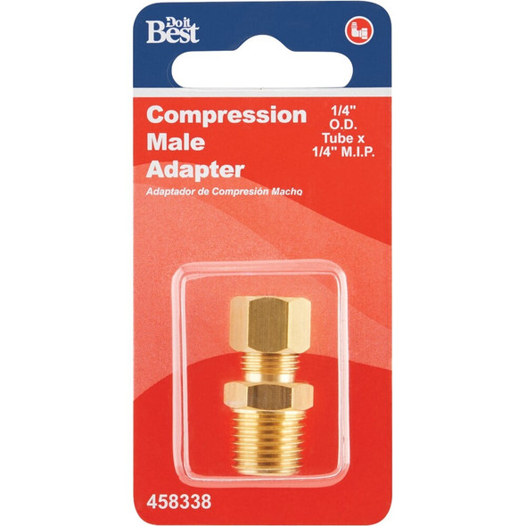 Do it 1-4 In. x 1-4 In. Brass Male Union Compression Adapter 458338 458338