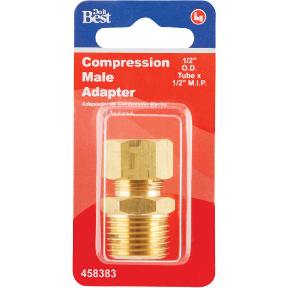 Do it 1-2 In. x 1-2 In. Brass Male Union Compression Adapter 458383 458383