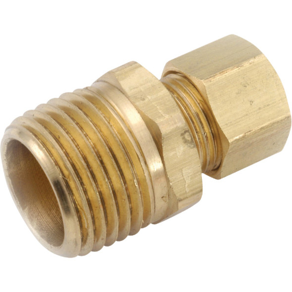 Anderson Metals 5/8 In. x 3/8 In. Brass Male Union Compression Adapter Pack of 5