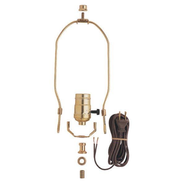 Westinghouse 3-Way Turn-Knob Medium Base Brass Make-A-Lamp Kit 70268