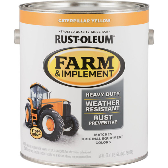 Rust-Oleum 1 Gallon Caterpillar Yellow Gloss Farm & Implement Enamel 280179 Rust-Oleum 1 Gallon Caterpillar Yellow Gloss Farm & Implement Enamel 280179