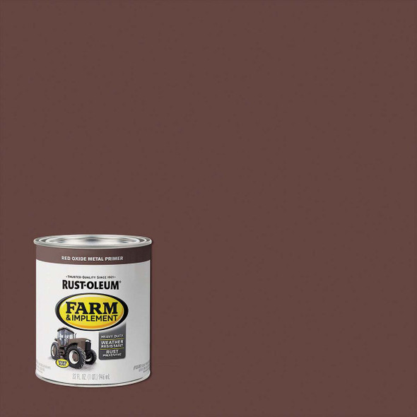 Rust-Oleum 1 Quart Red Oxide Metal Primer Gloss Farm & Implement Enamel 280151