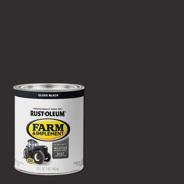 Rust-Oleum 1 Quart Black Gloss Farm & Implement Enamel 280104