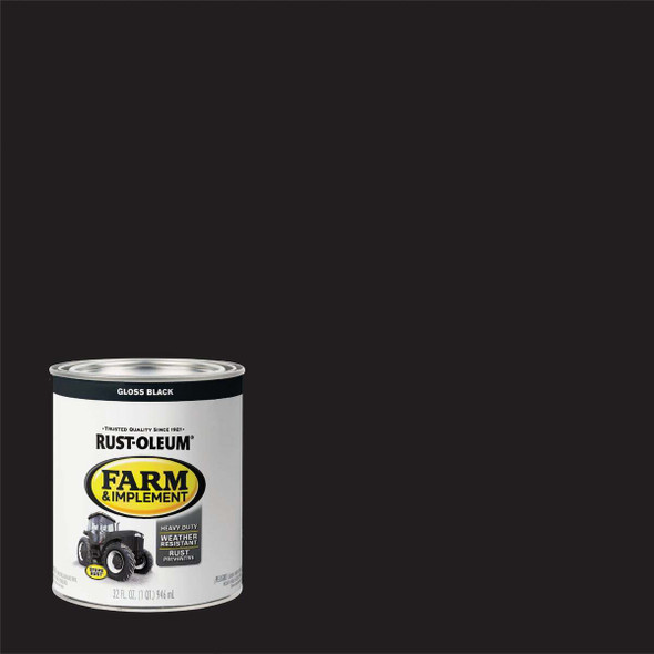 Rust-Oleum 1 Quart Black Gloss Farm & Implement Enamel 280104