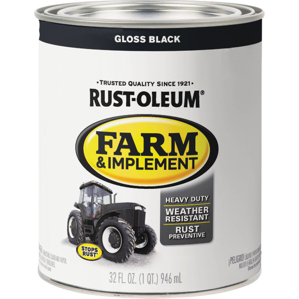 Rust-Oleum 1 Quart Black Gloss Farm & Implement Enamel