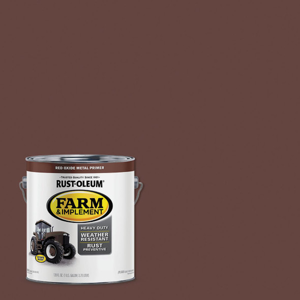Rust-Oleum 1 Gallon Red Oxide Metal Primer Gloss Farm & Implement Enamel 280171 Rust-Oleum 1 Gallon Red Oxide Metal Primer Gloss Farm & Implement Enamel 280171
