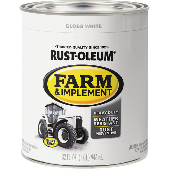 Rust-Oleum 1 Quart White Gloss Farm & Implement Enamel Rust-Oleum 1 Quart White Gloss Farm & Implement Enamel