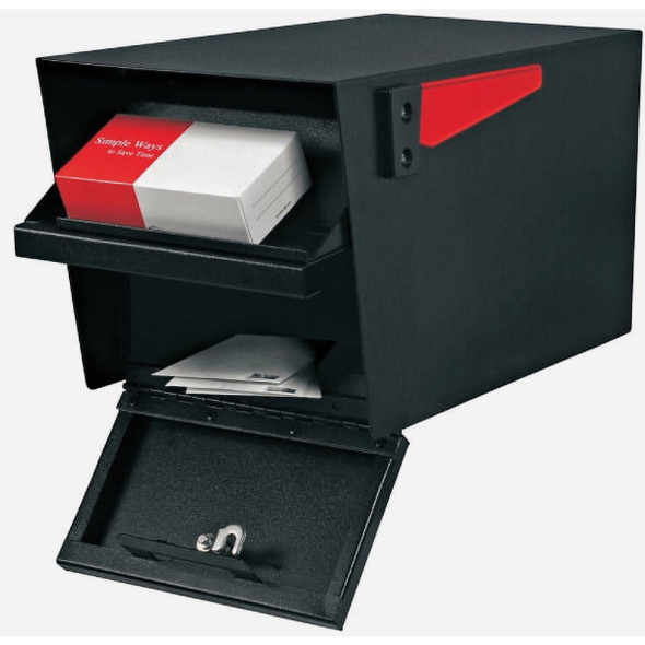 Mail Boss Mail Manager Black Steel Locking Security Post Mount Mailbox 7506 240322