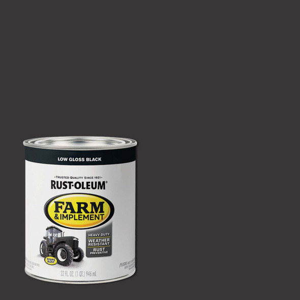 Rust-Oleum 1 Quart Black Low Gloss Farm & Implement Enamel 280107
