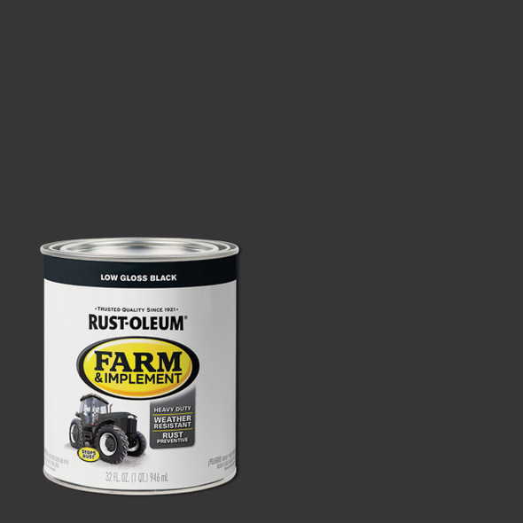 Rust-Oleum 1 Quart Black Low Gloss Farm & Implement Enamel 280107